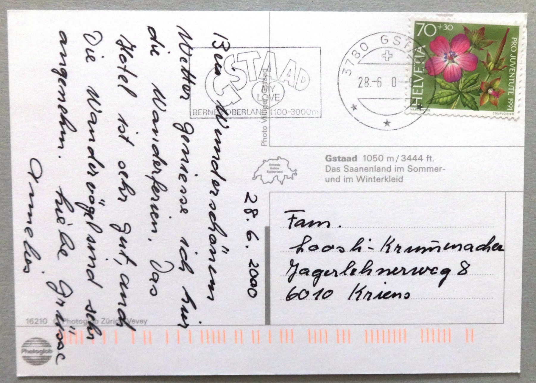 Cartes postales: Gstaad-Saanenland – Défectueux à Fétigny par Billy2miny 1