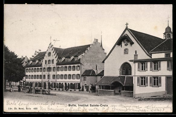 Ansichtskarten: AK Bulle, Institut Sainte-Croix, 1911 – Gebraucht aus Berlin von bartko-reher
