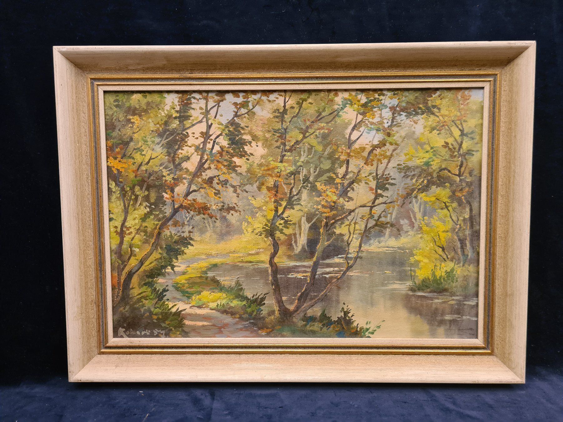 Gemälde: Flusslandschaft Ölgemälde Kolardi 1954 – Gebraucht aus Zürich von mobilix