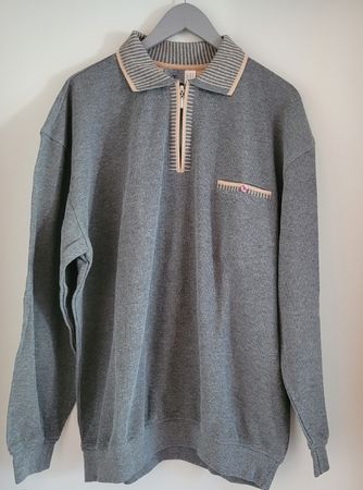 Herren Pullover Roger Kent grau Grösse 56-58 Reissverschluss