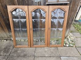 3 antike / vintage Vitrinenschranktüren