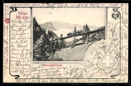 Vitznau, Rigi-Bahn auf der Schnurtobelbr