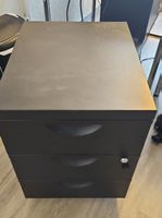 Schwarzer Schubladencontainer mit 3 Schubladen