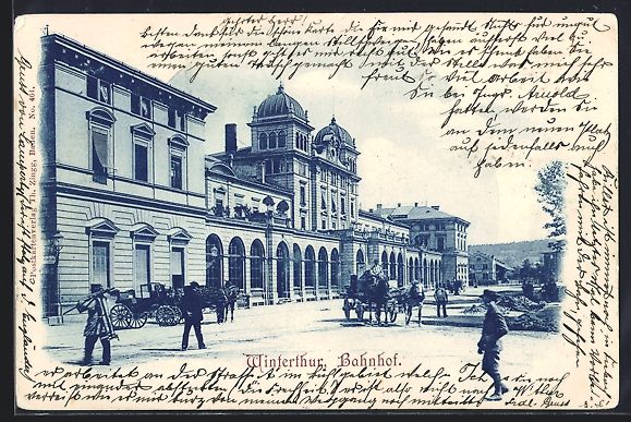 Cartes postales: AK Winterthur, Partie am Bahnhof, 1900 – D'occasion à Berlin par bartko-reher