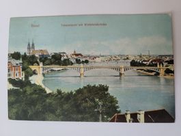 Ansichtskarte Basel Totalsicht mit Wettsteinbrücke, 1907 RN