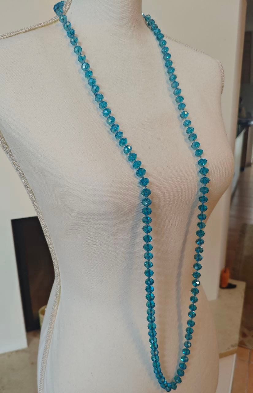 Catenine: SCHÖNE GLASKRISTALLKETTE 63 cm. LANG, FACETTIERT – Nuovo (secondo la descrizione) da Weiningen ZH venduto da actera 4