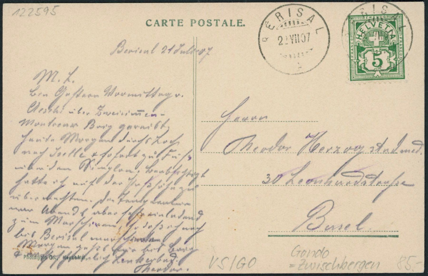 Cartoline postali: VS Gondo - Zwischbergen – Usato da Schindellegi venduto da leecollect 1