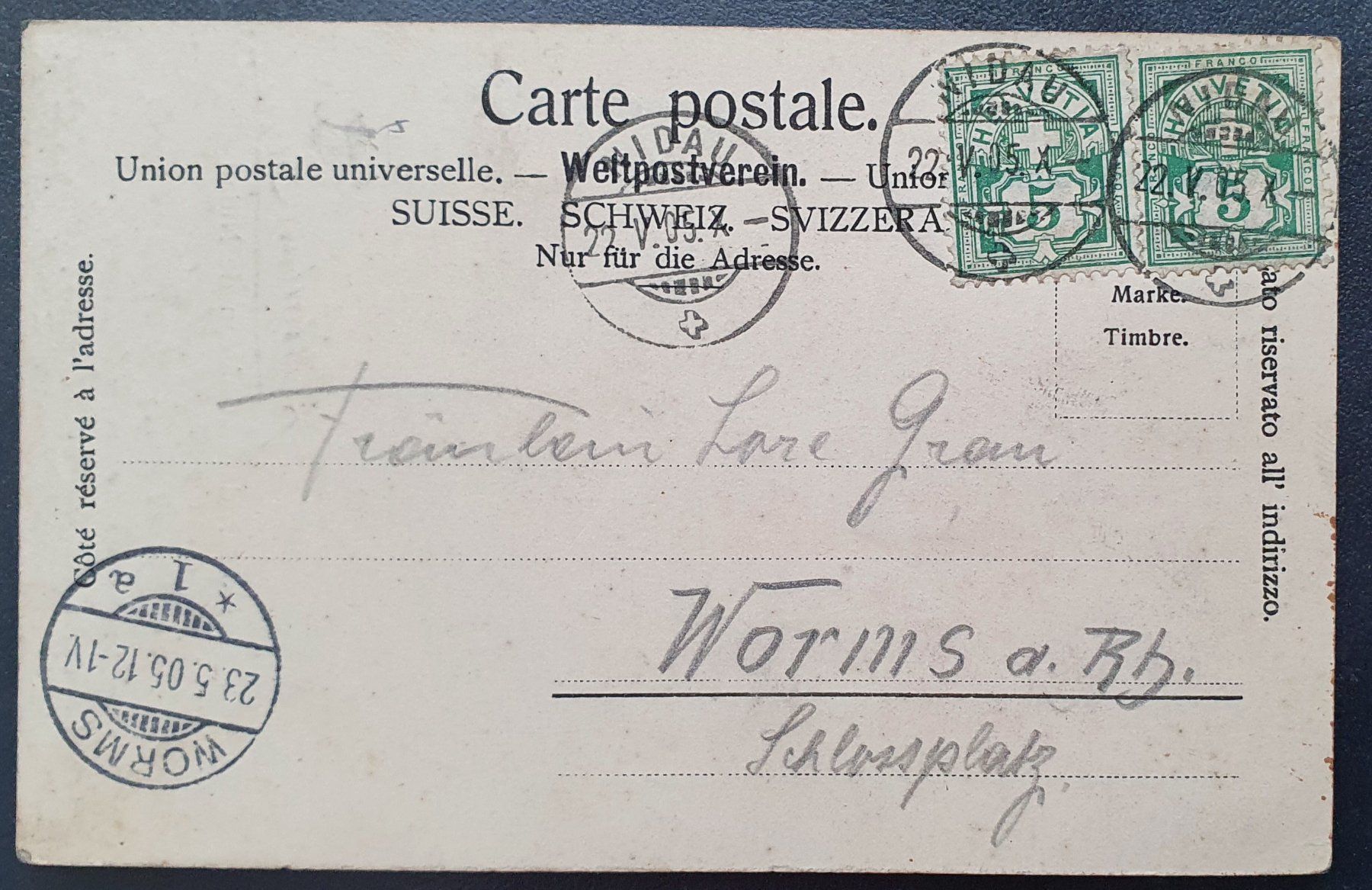 Cartoline postali: Schloss Nidau 1905 – Usato da Kreuzlingen venduto da Rschweiz1 1