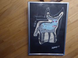 Kurt Lustenberger *53- Abstrakt, Blauer Stier, Signiert
