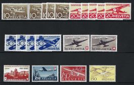 FLUGPOST, 1943-1949 **, F40 HELLE+DUNKLE FARBNUANCE, SBK 220