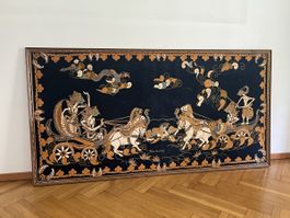 Bild Batik Malerei Kunst mit Rahmen Grösse: 181x94cm