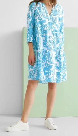 Street One Tunika Leinen Sommerkleid Bluse Rock Kleid 42