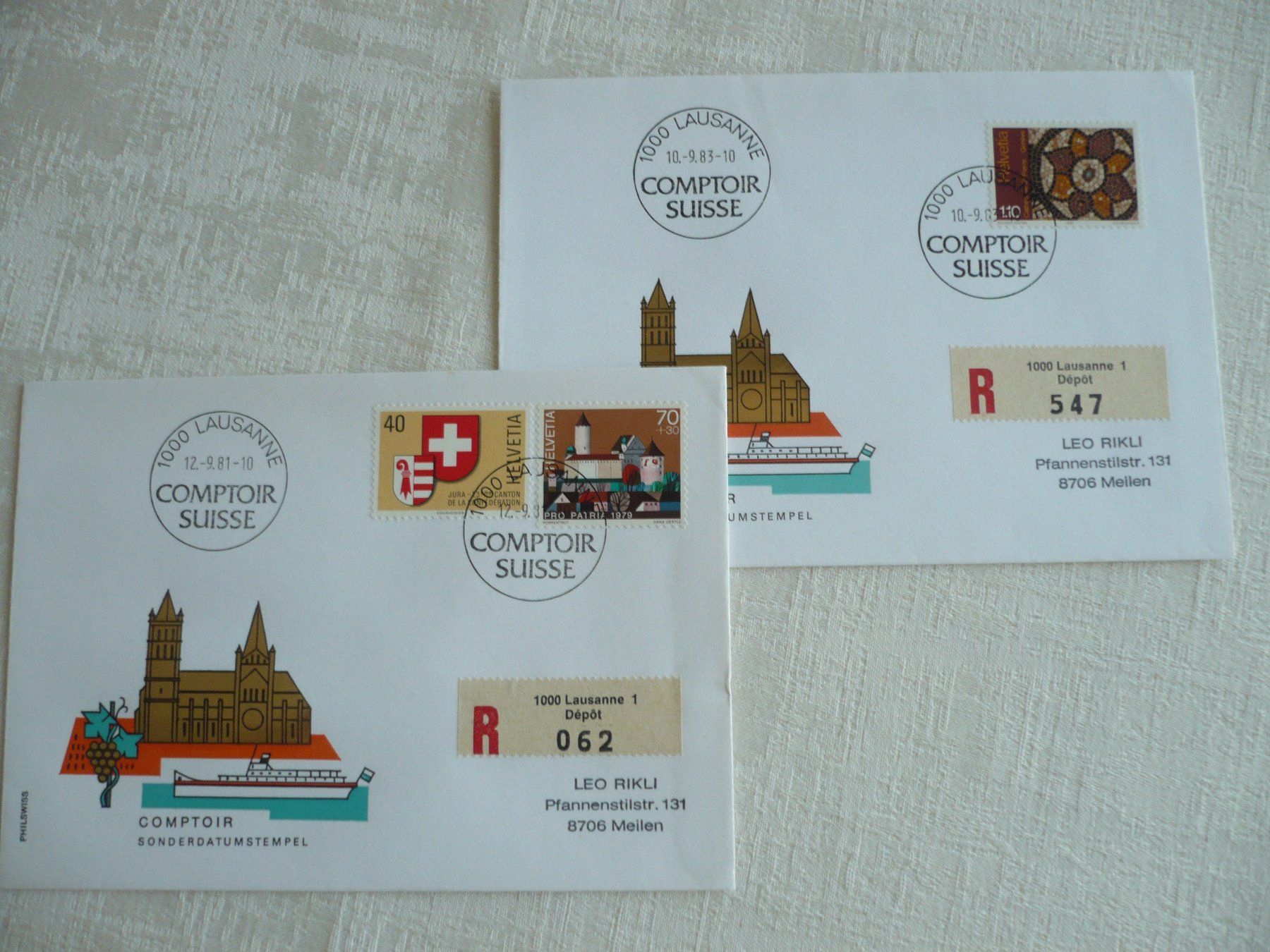 Tous les timbres: 1981 - 83 2 Belege COMPTOIR – D'occasion à Zürich par saltandpepper008