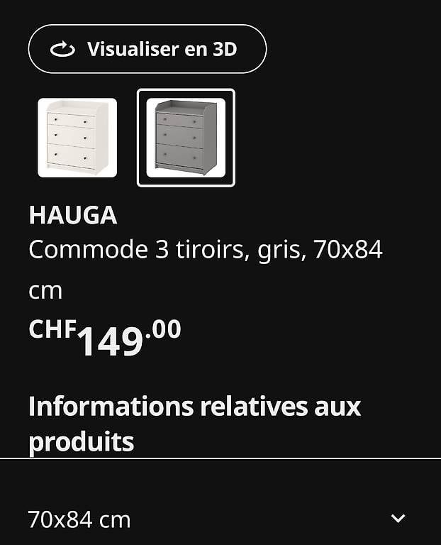 Ikea Comodini: COMMODE IKEA 3 TIROIRS – Nuovo (secondo la descrizione) da Crans Montana venduto da ser_mps8 1