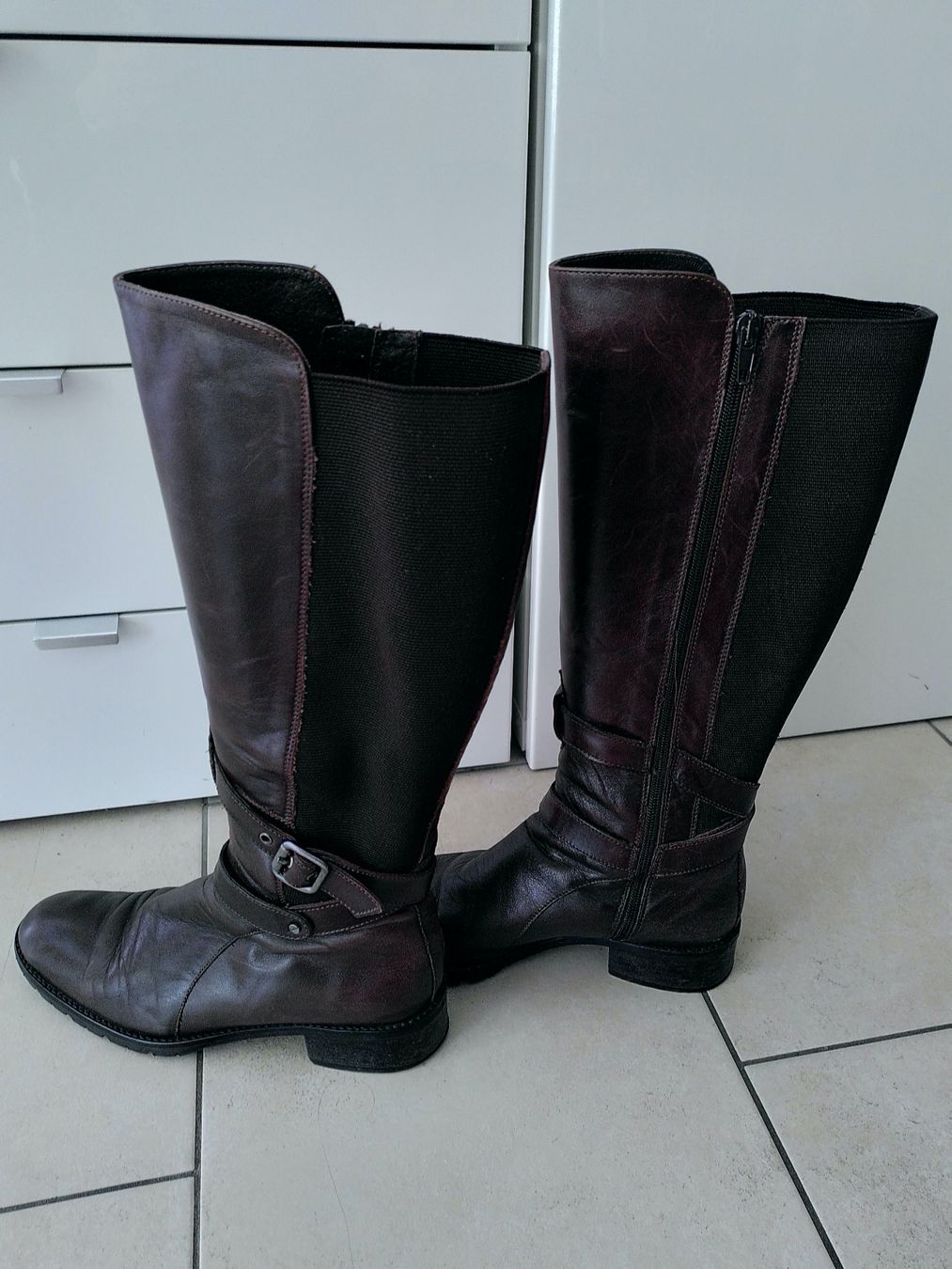 Navyboot Scarpe da donna: Braune Leder Stiefel – Usato da Brugg AG venduto da olamim