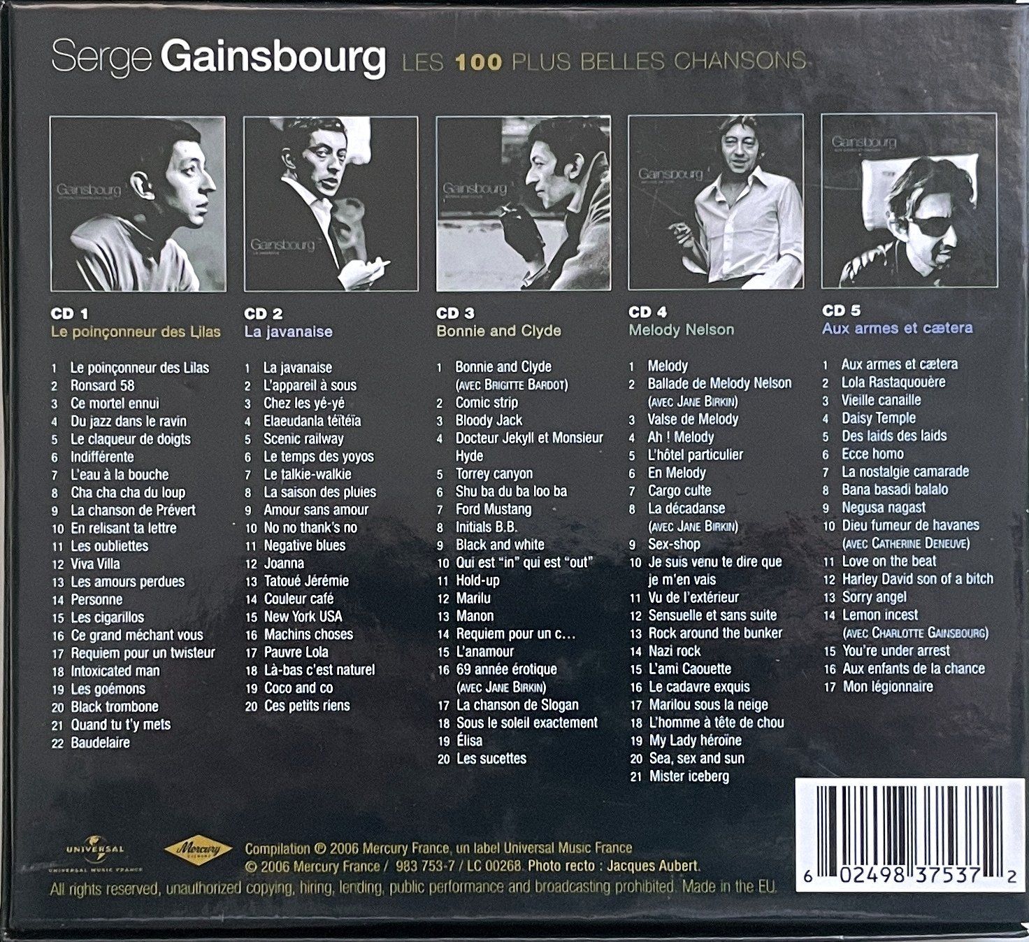 CD: Gainsbourg 5 CD's Box Set - Les cent plus belles chansons – Usato da Savagnier venduto da Ne2065 1