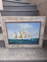 Oil painting - Sailing vessel - with frame - Cm 70x56