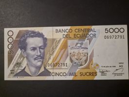 Équateur 1999  5.000 sucres P128c UNC