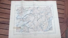 Carte rare Hinterrhein K.G.R. 1892-1892, collector, Suiss...