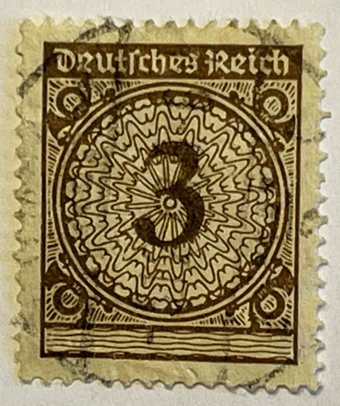 Tutti i francobolli: Deutsches Reich 3 Mark Briefmarke – Usato da Oftringen venduto da Vucki 1