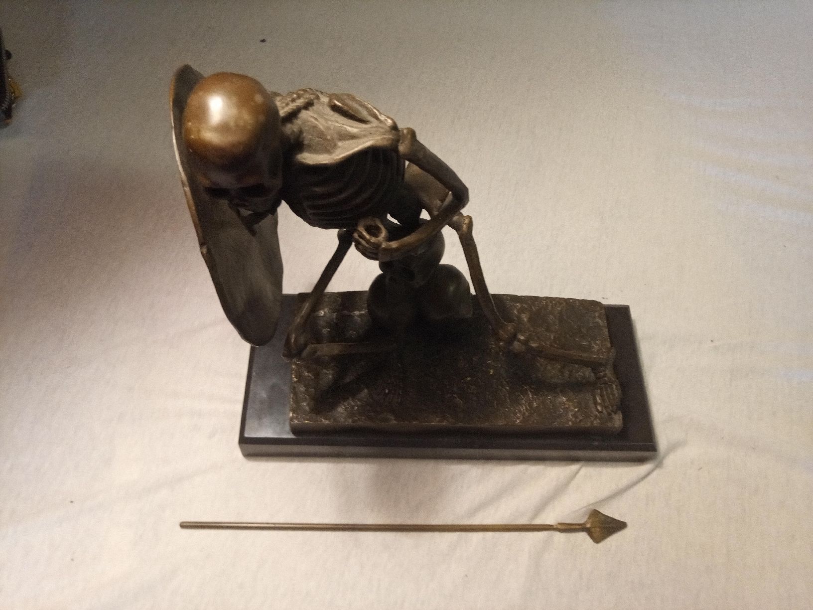 Sculture & Statue: Bronzeskulptur  "der Krieger" oder "Mement Mori" auf Sockel – Usato da basel venduto da markusb07 8