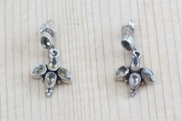 Citrin Ohrringe, Stein, Silber-schmuck 925, antik, 80er
