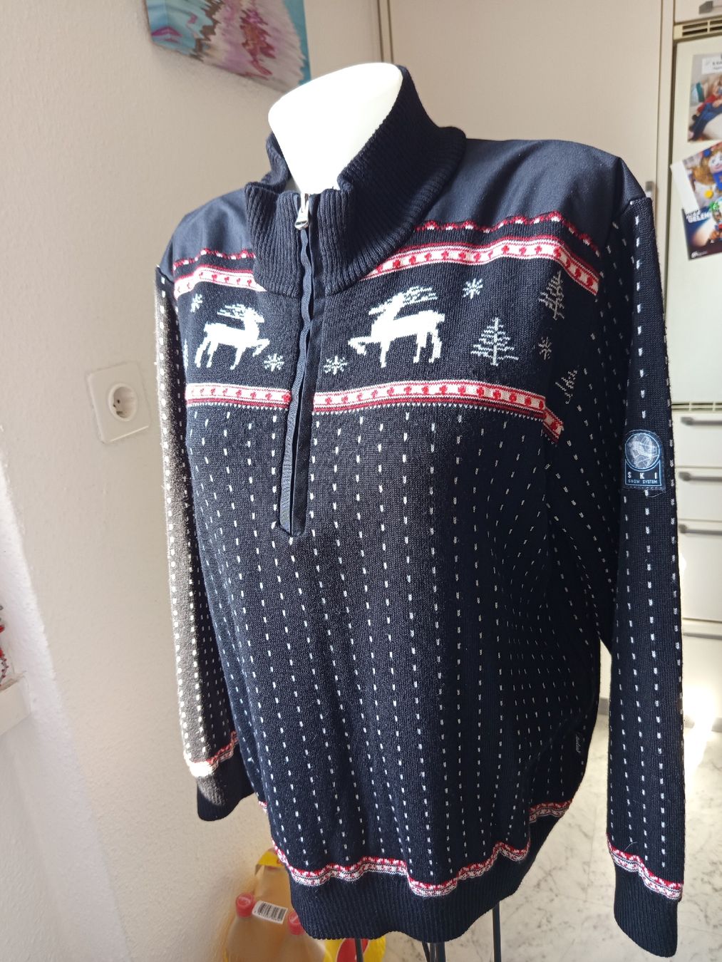 Pullover & Sweatshirts: Newland Ski- Pullover Rehenmuster schwarz mit Reissverschlus – Gebraucht aus Hinwil von Wuschi40