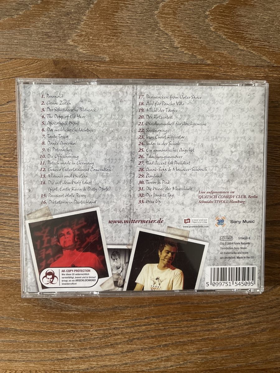 CDs: Michael Mittermeier - Paranoid - CD - Sehr Gut Erhalten! – Gebraucht aus Glarus von Greenday 4