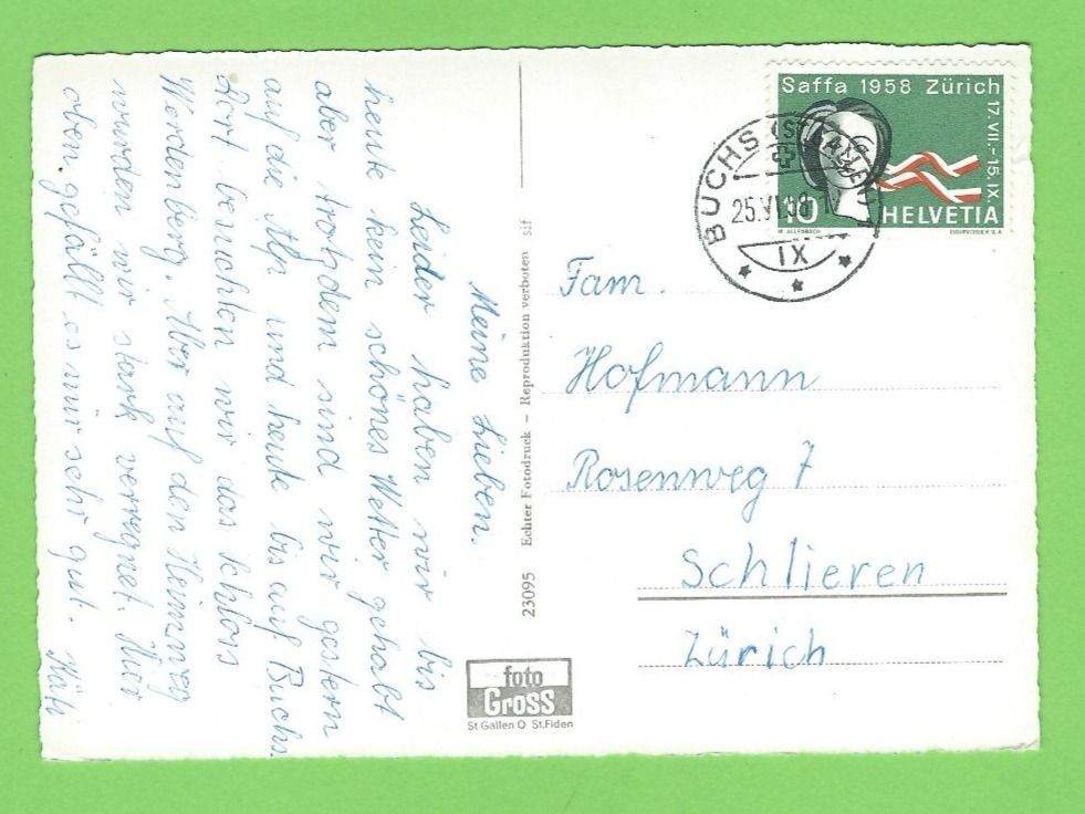 Cartoline postali: Schloss Werdenberg mit Alpstein – Usato da Zürich venduto da t24_de 1