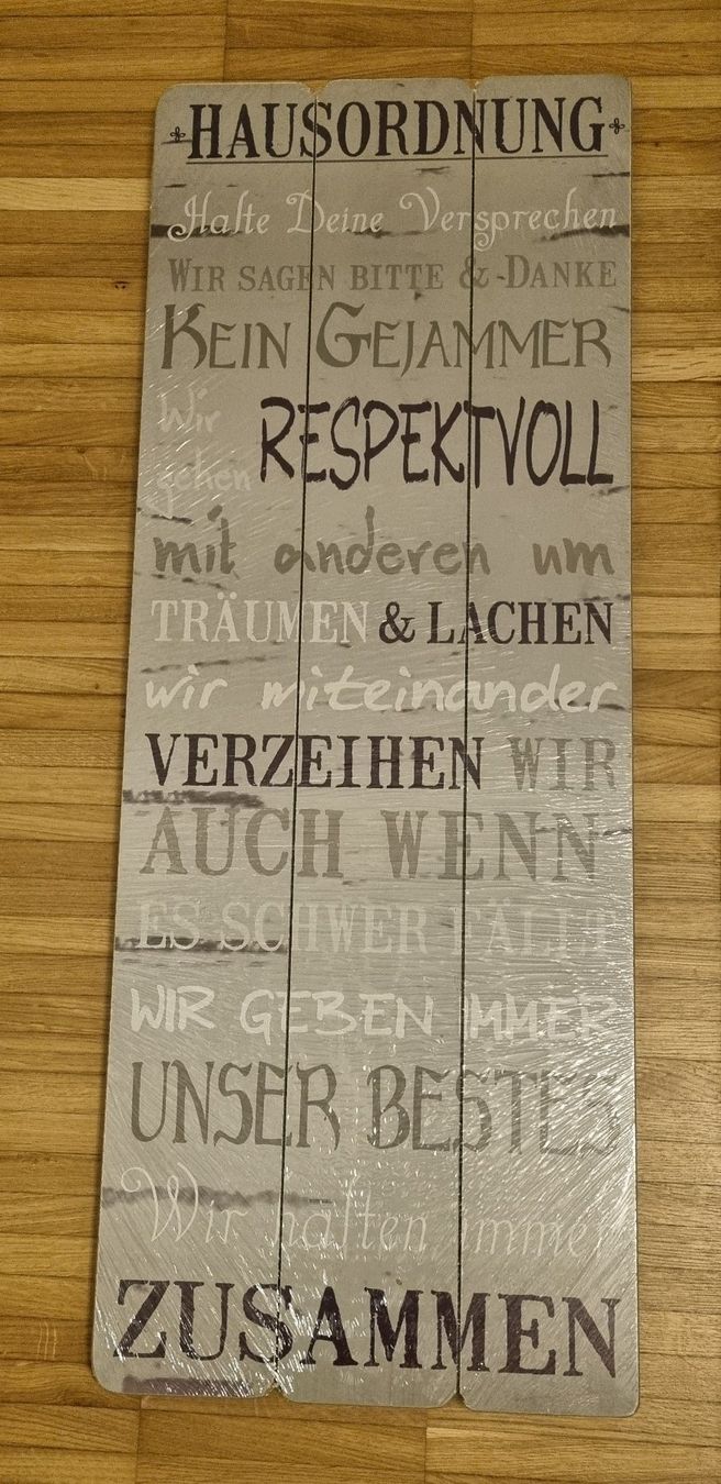 Foto & Immagini: Bild: Hausordnung / Sprüche – Nuovo e nell'imballaggio originale da Neftenbach venduto da DanielaS01020304
