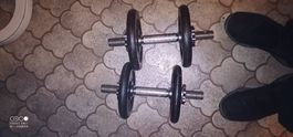 Lang- und Kurzhantelset+205kg Hantelscheiben