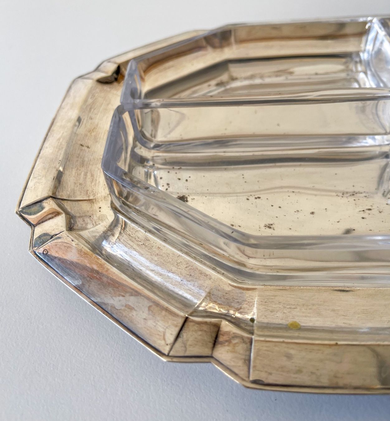 Piatti di portata: Silberne Servierplatte mit Glaseinsatz - Vintage – Usato da Bülach venduto da sabrista 2