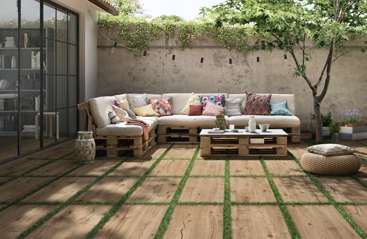 Rivestimenti per pavimenti: Gartenplatten Feinsteinzeug WOOD 4 Farben 120x40x2cm – Nuovo e nell'imballaggio originale da Ibach venduto da floorandmore_schwyz