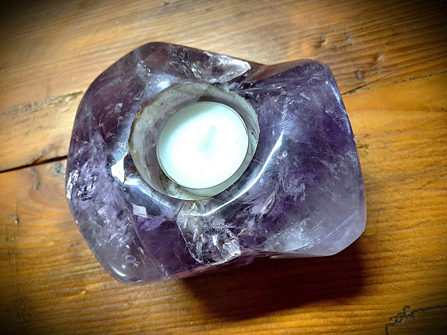 Pietre preziose: Amethyst, geschliffen Kerzenhalter – Usato da Beinwil am See venduto da Restwert_Beinwil 2