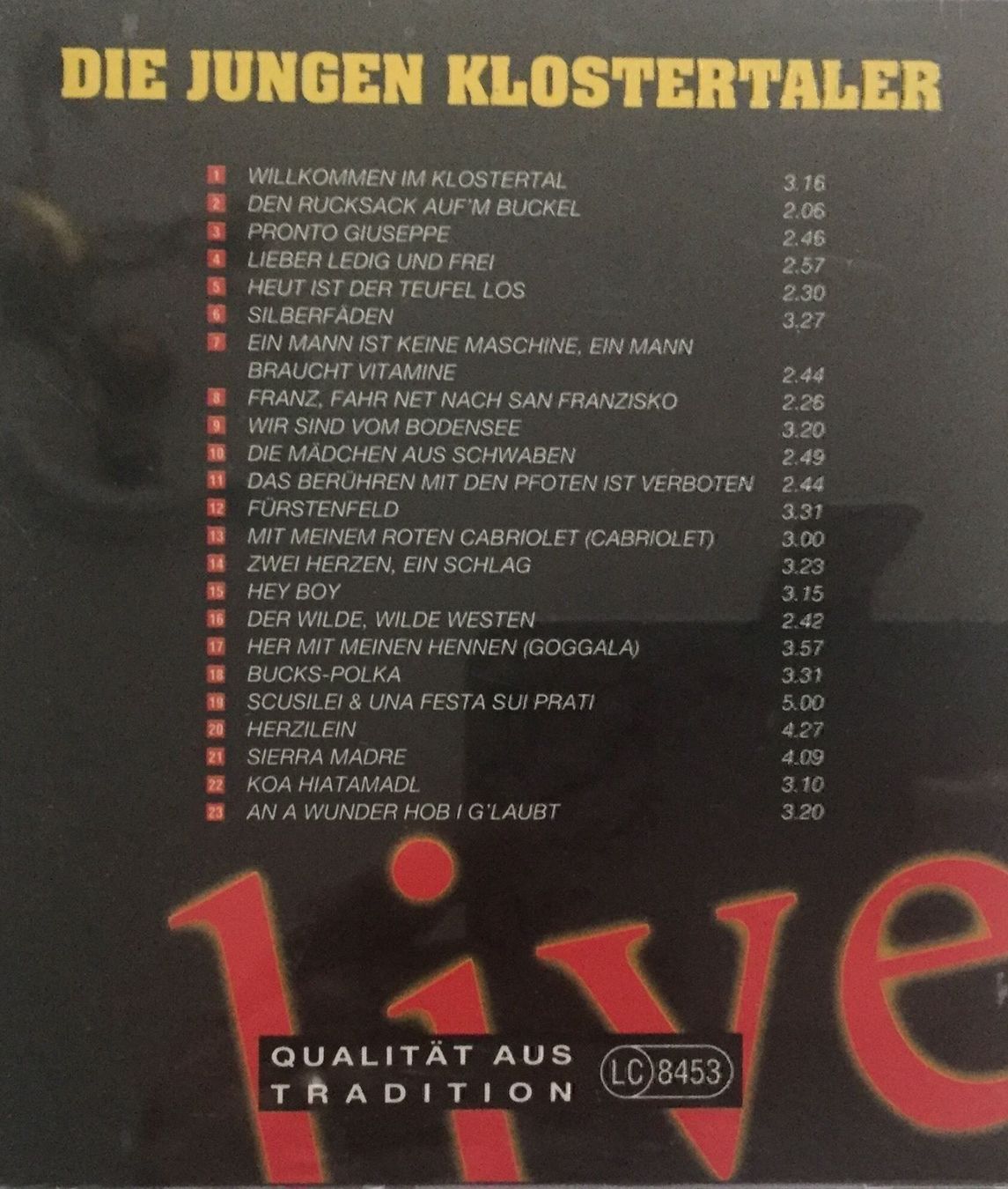 CD: Die Jungen Klostertaler   /   Live  !! – Usato da niederlenz venduto da sirodu 1