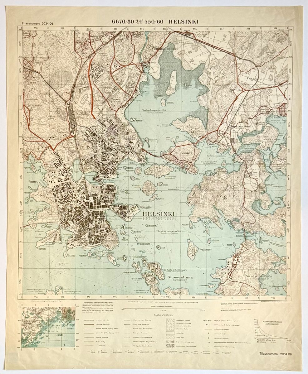 Cartine & Atlanti: Landkarte HELSINKI 1931 – Usato da Bern venduto da felberunderground