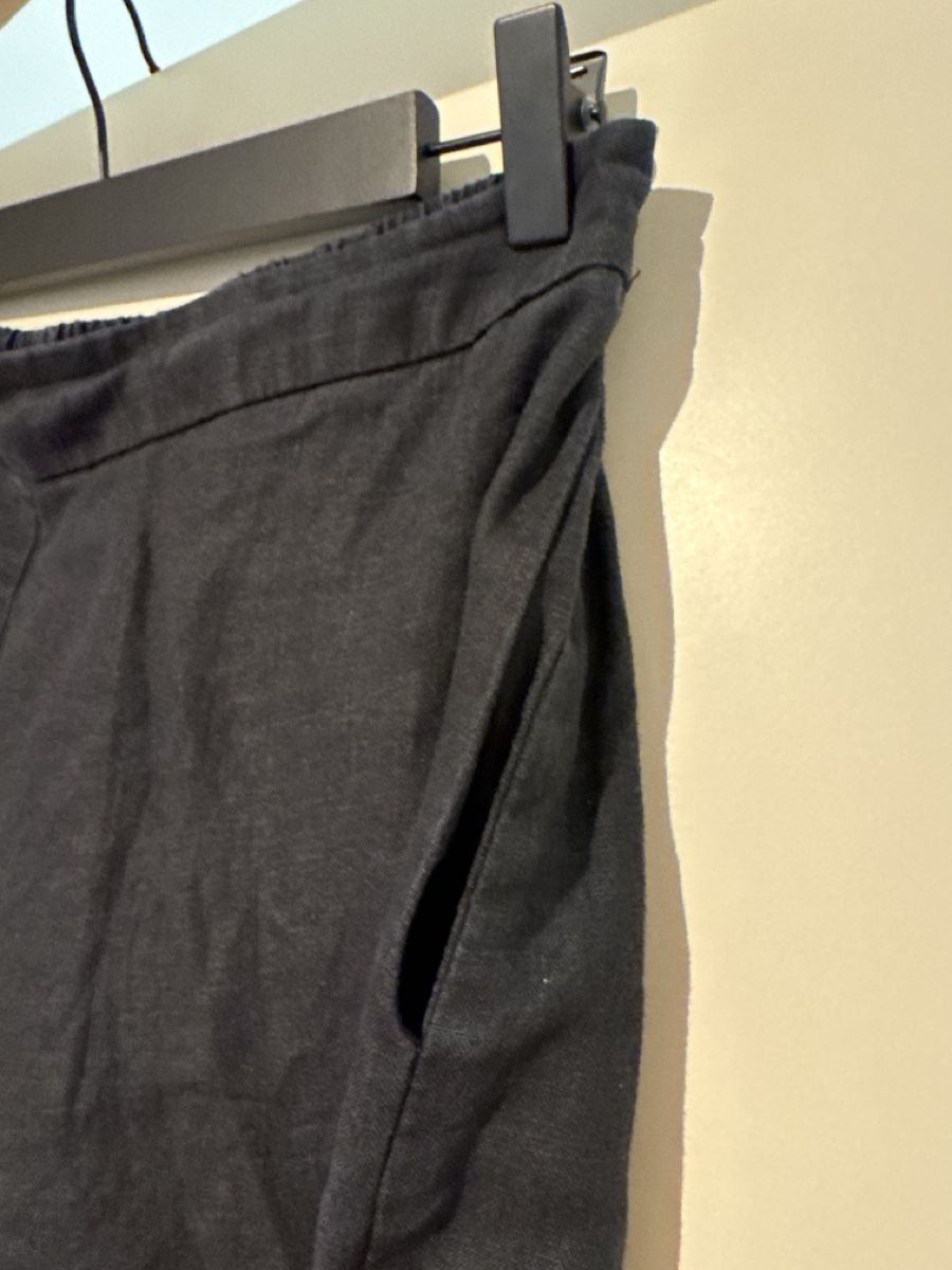 Mango Pantaloni: Wide Leg 100% Leinen Hose Schwarz  – Usato da Zürich venduto da AnnaSaskia 1