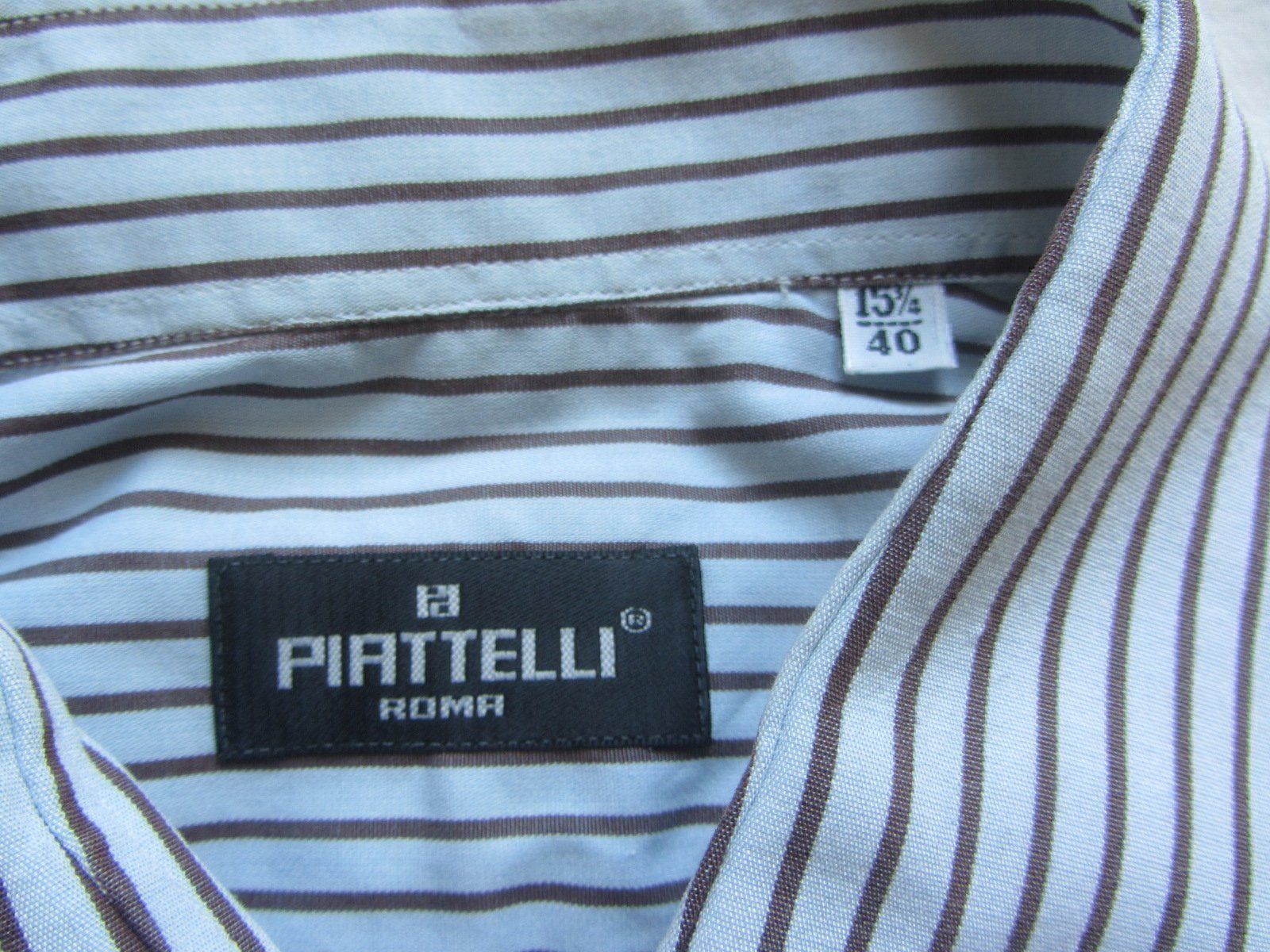 Camicie: PIATELLI - Hemd hellblau-braun gestreift – Usato da Zürich venduto da Diazaio 2