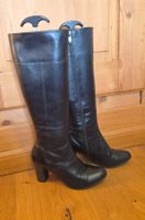 CAPRICE Damen Lederstiefel schwarz Gr. 37 – Absatz ca. 7cm