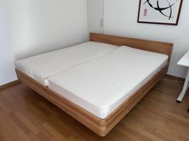 Bett, Massivholz, Reseda Sferico, 2m auf 2m