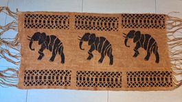 altes Handgefertigtes Batik Stoff Panel
