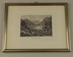LAC DE BRIENZ, AQUATINTA UM 1850