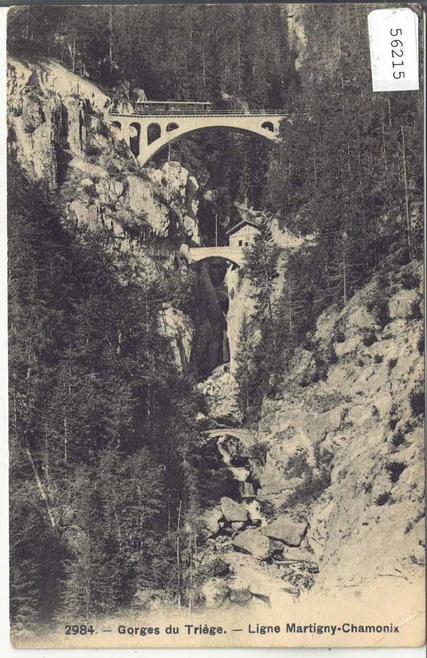 Cartoline postali: Gorges du Triege - Ligne Martigny-Chamonix – Usato da Ettingen venduto da Kartenplanet