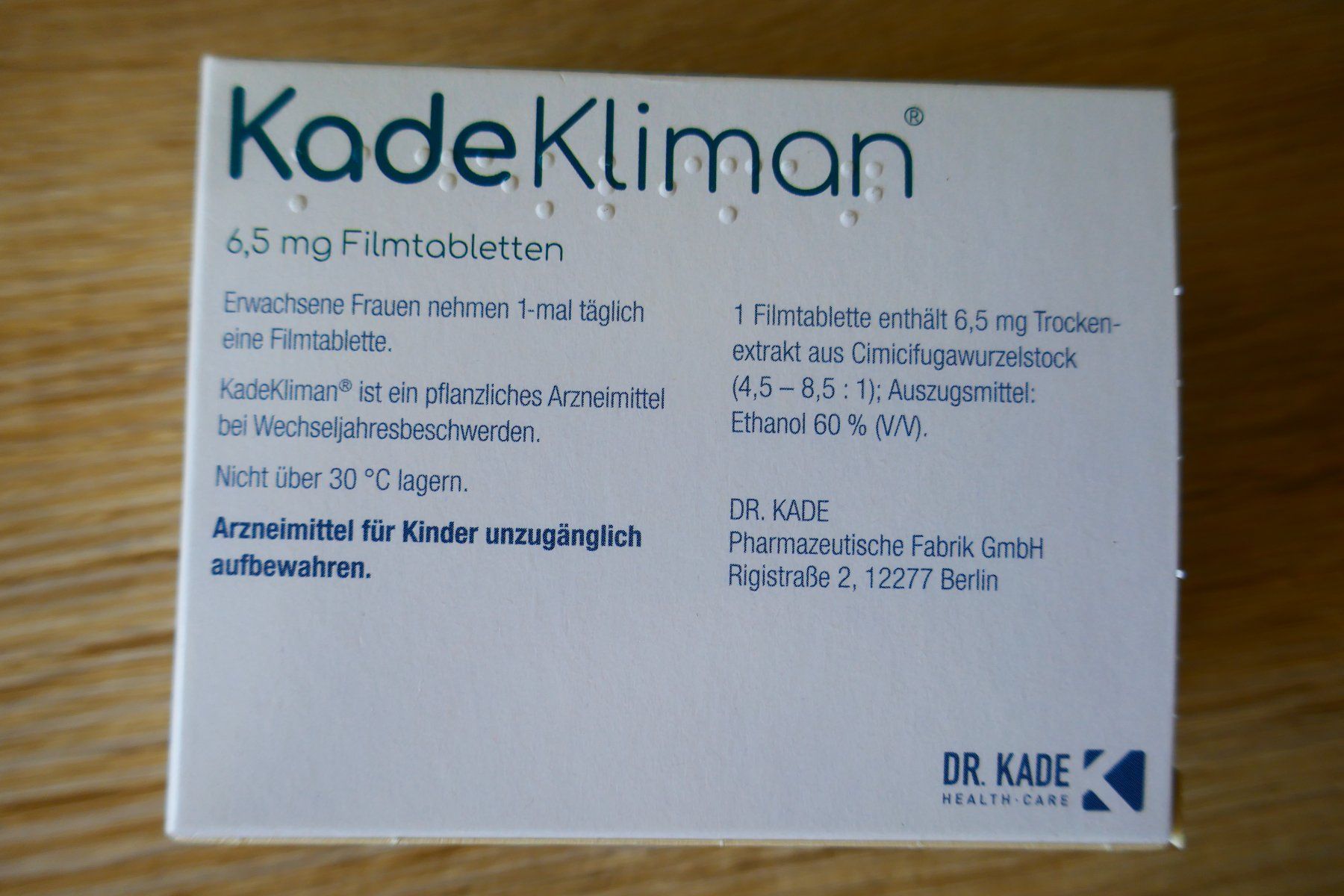 Lebensmittel & Spezialitäten: KadeKliman 6.5 mg 100 Filmtabletten – Neu und originalverpackt aus Tegerfelden von X-Truck 1