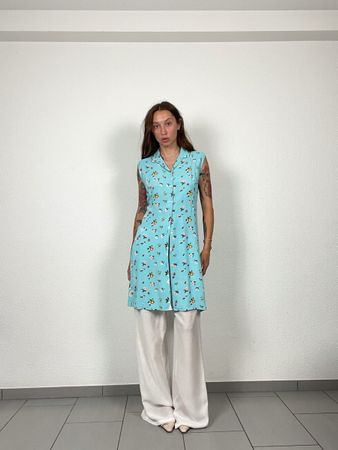Vintage floral blue dress