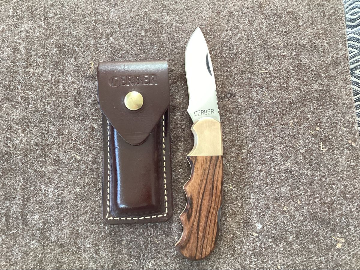 Gerber Accessori: Gerber Klappmesser mit Lederetui NEU! – Nuovo (secondo la descrizione) da Lenzburg venduto da dbr_hf8w