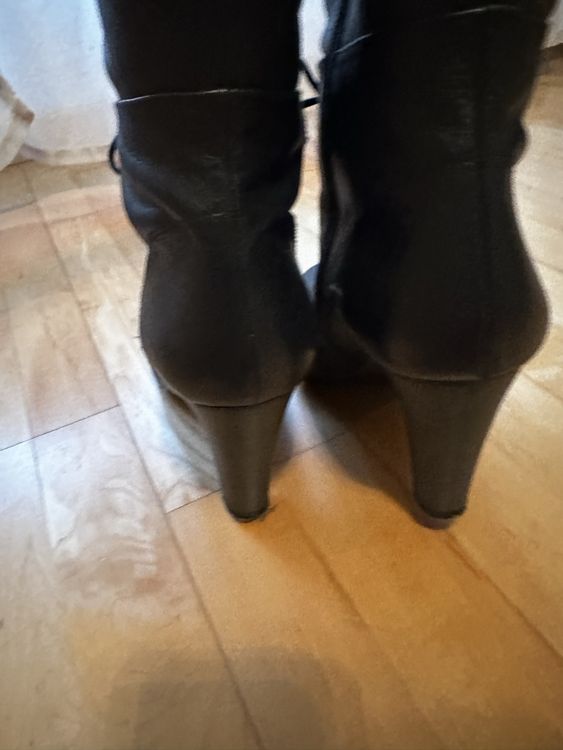 Leder-Stiefel Grösse 40 schwarz mit Absatz 4