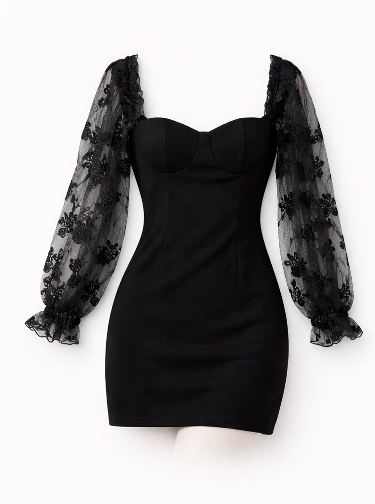 Shein Vestiti: Schwarzes Minikleid mit Spitze – Usato da Wädenswil venduto da BebaGlow