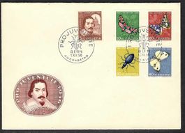 1956, J163-167, Serie auf illustr./unadr. FDC (15832)