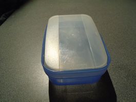 Dose Tupperware, blau/weisser Deckel, 350 ml